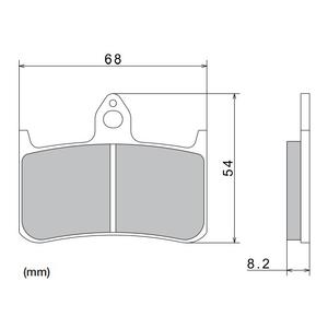 Brzdové destičky NISSIN semi-metalická směs 68x54x8.2 mm 2ks