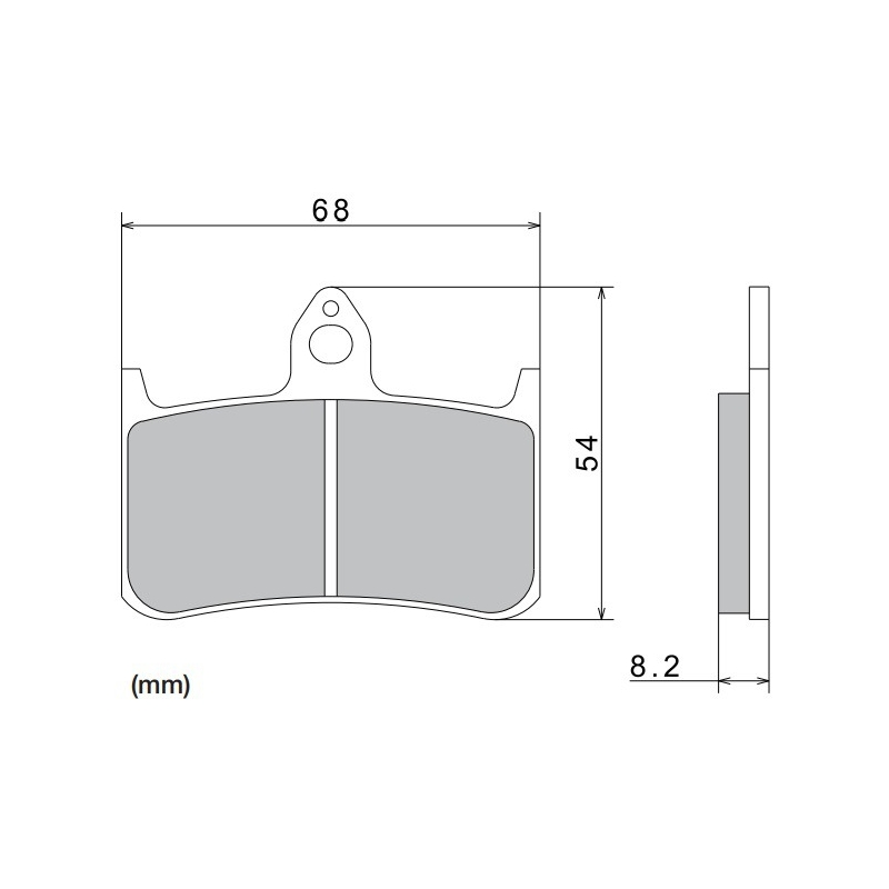 Brzdové destičky NISSIN semi-metalická směs 68x54x8.2 mm 2ks