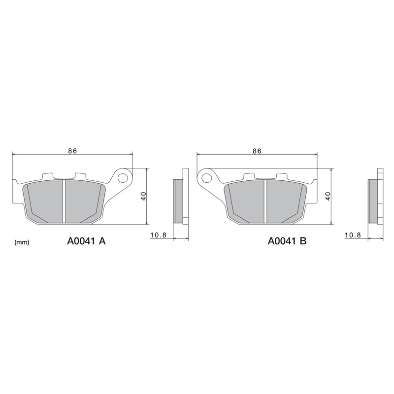 Brzdové destičky NISSIN semi-metalická směs 86x40x10.8 mm 2 ks
