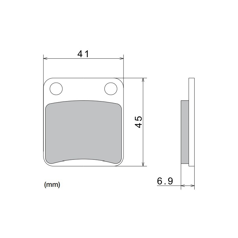 Brzdové destičky NISSIN semi-metalická směs 41x45x6.9 mm 2 ks