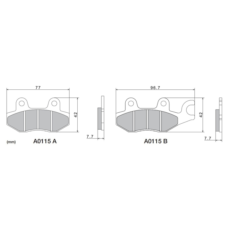 Brzdové destičky NISSIN semi-metalická směs M501-375 2 ks