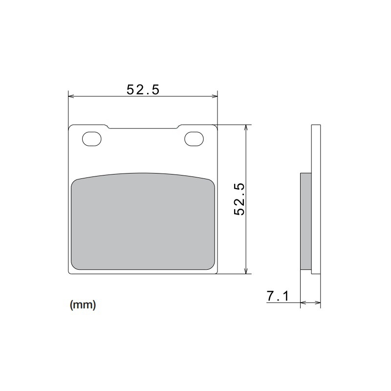 Brzdové destičky NISSIN semi-metalická směs 52.5x52.x7.1 mm 2 ks