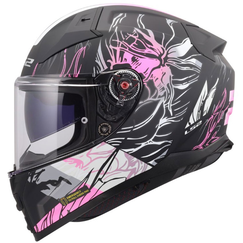 Integrální helma na motorku LS2 FF811 Vector II Darflo matná černo-růžová