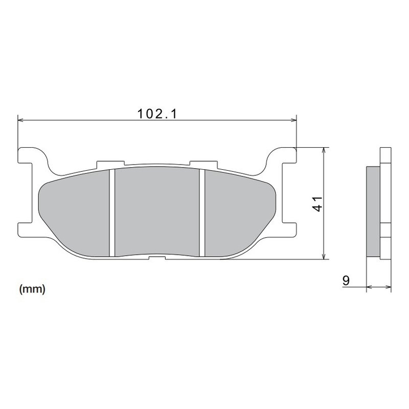 Brzdové destičky NISSIN semi-metalická směs 102.1x41x9 mm 2 ks