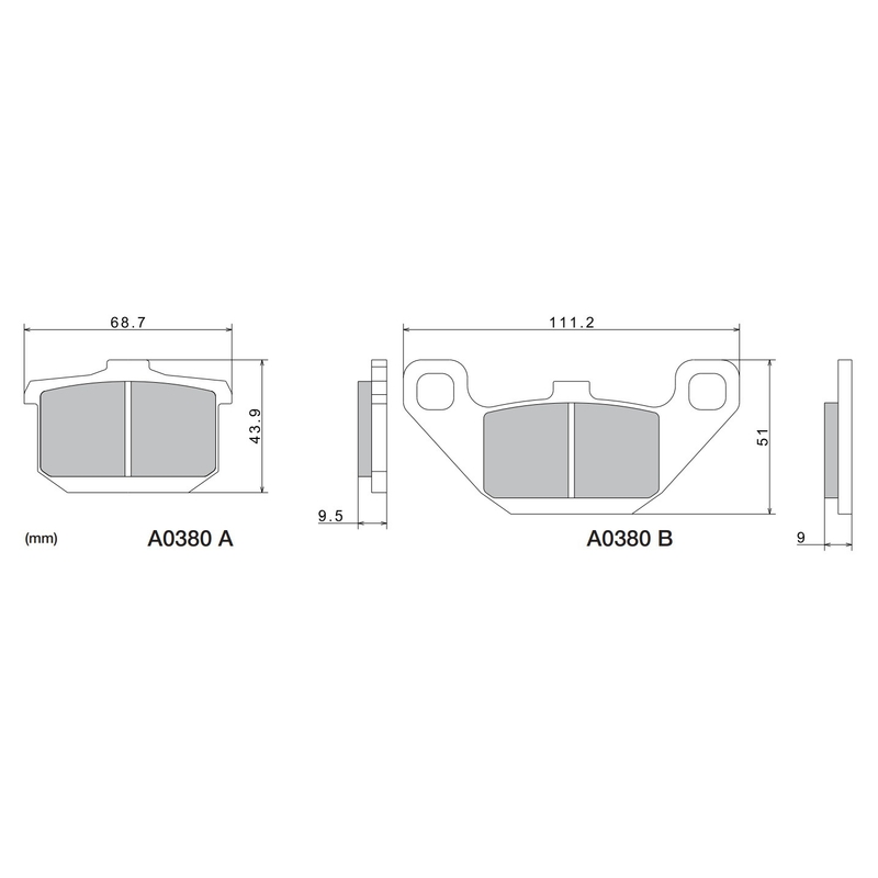 Brzdové destičky NISSIN semi-metalická směs M501-391 2 ks