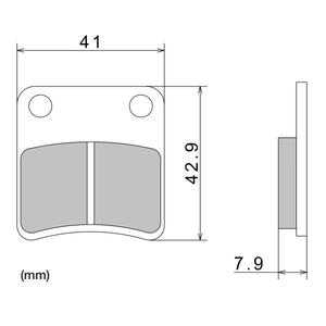 Brzdové destičky NISSIN semi-metalická směs 41x42.9x7.9 mm 2 ks