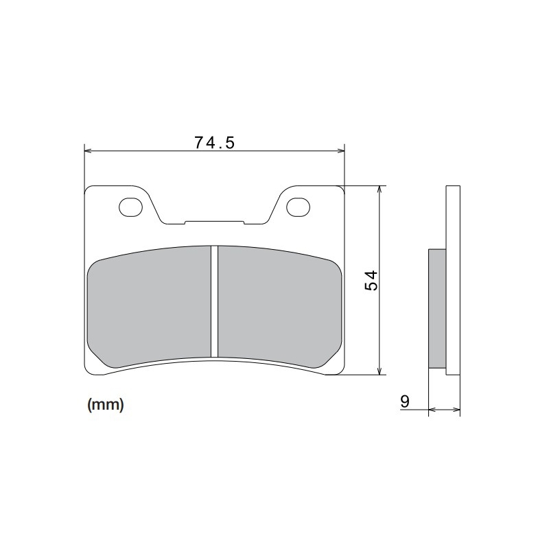 Brzdové destičky NISSIN semi-metalická směs 74.5x54x9 mm 2 ks