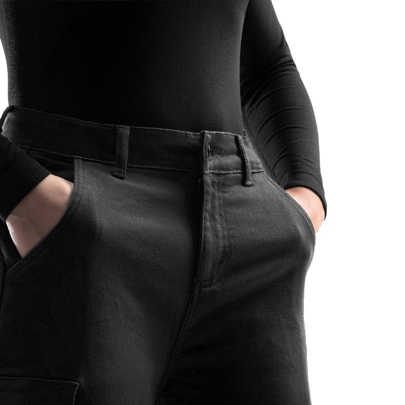 Dámské zkrácené džíny na motorku Rebelhorn Faster černé