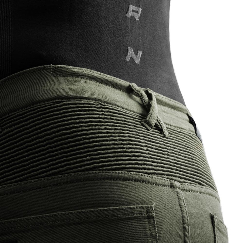 Zkrácené džíny na motorku Rebelhorn Faster zelené