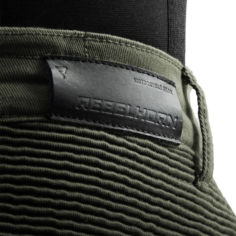 Zkrácené džíny na motorku Rebelhorn Faster zelené