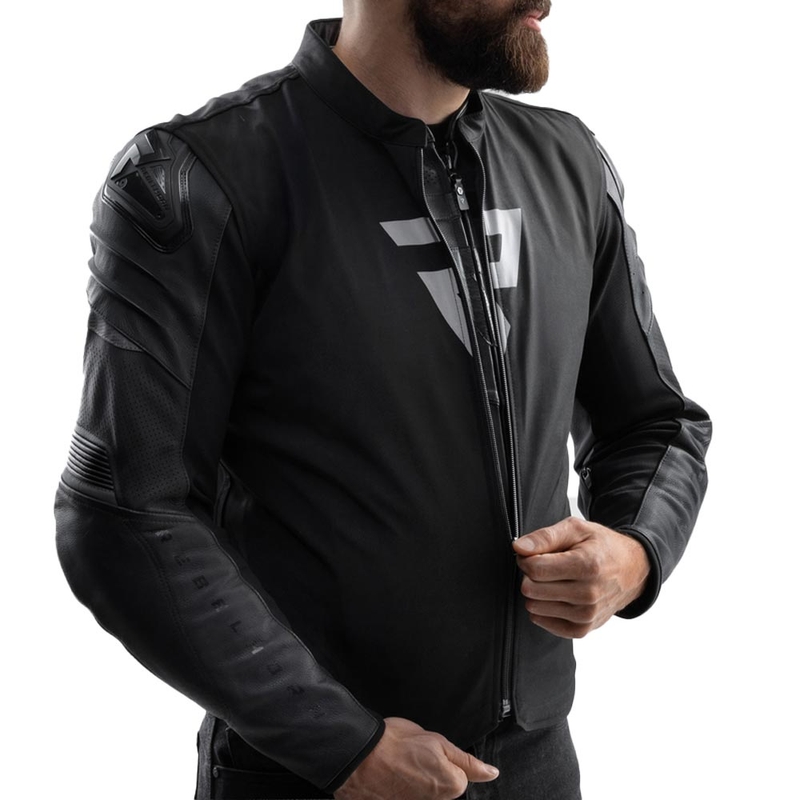 Kožená bunda na motorku Rebelhorn Vandal 2 černá