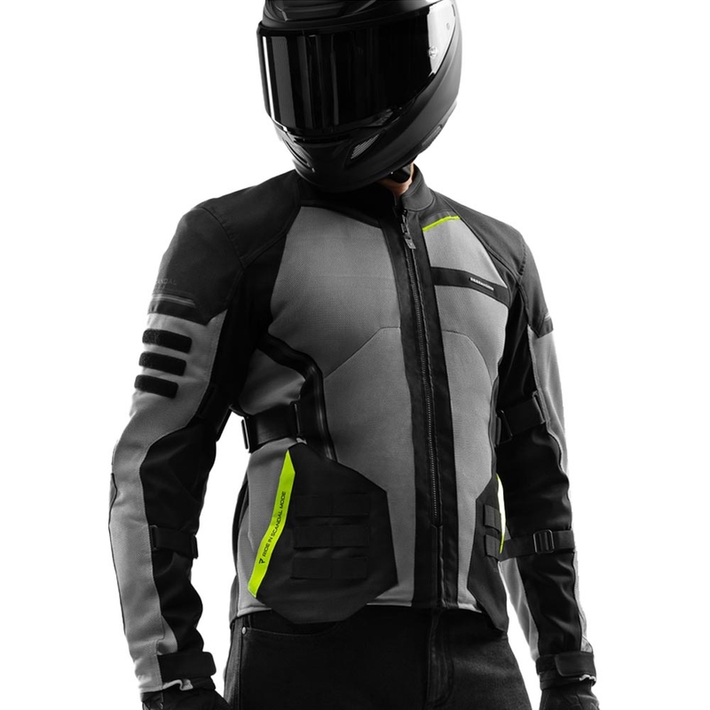 Bunda na motorku Rebelhorn Scandal 3 černo-šedo-fluo žlutá