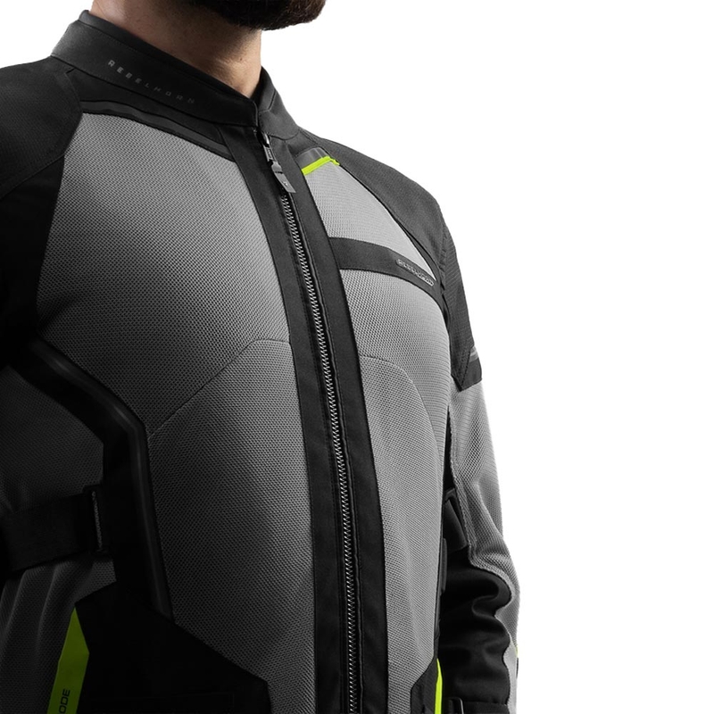 Bunda na motorku Rebelhorn Scandal 3 černo-šedo-fluo žlutá