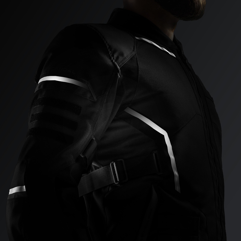 Bunda na motorku Rebelhorn Scandal 3 černo-šedo-fluo žlutá