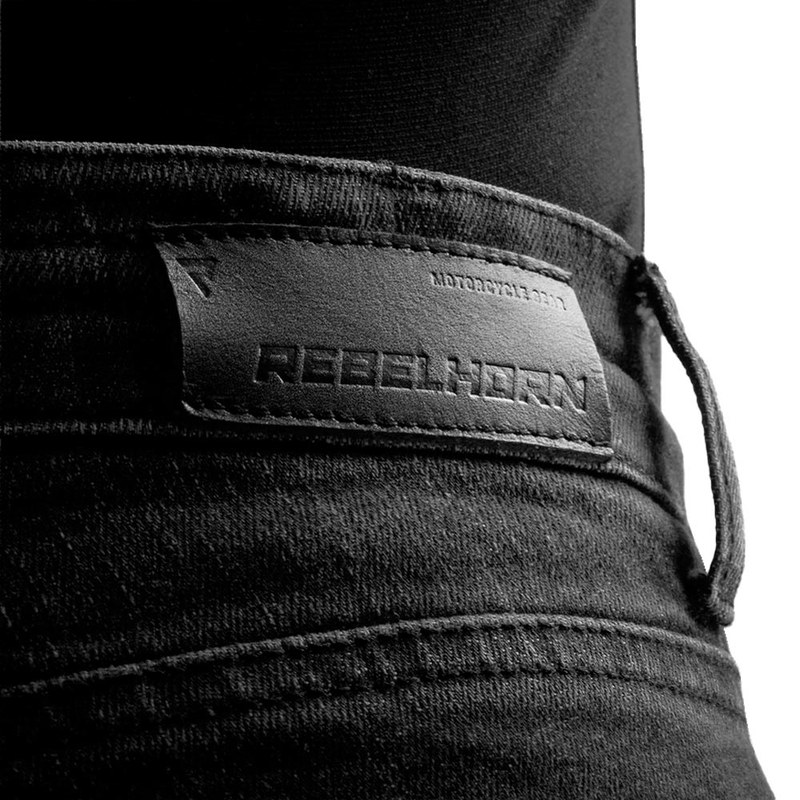 Dámské prodloužené džíny na motorku Rebelhorn Classic Monolayer seprané černé