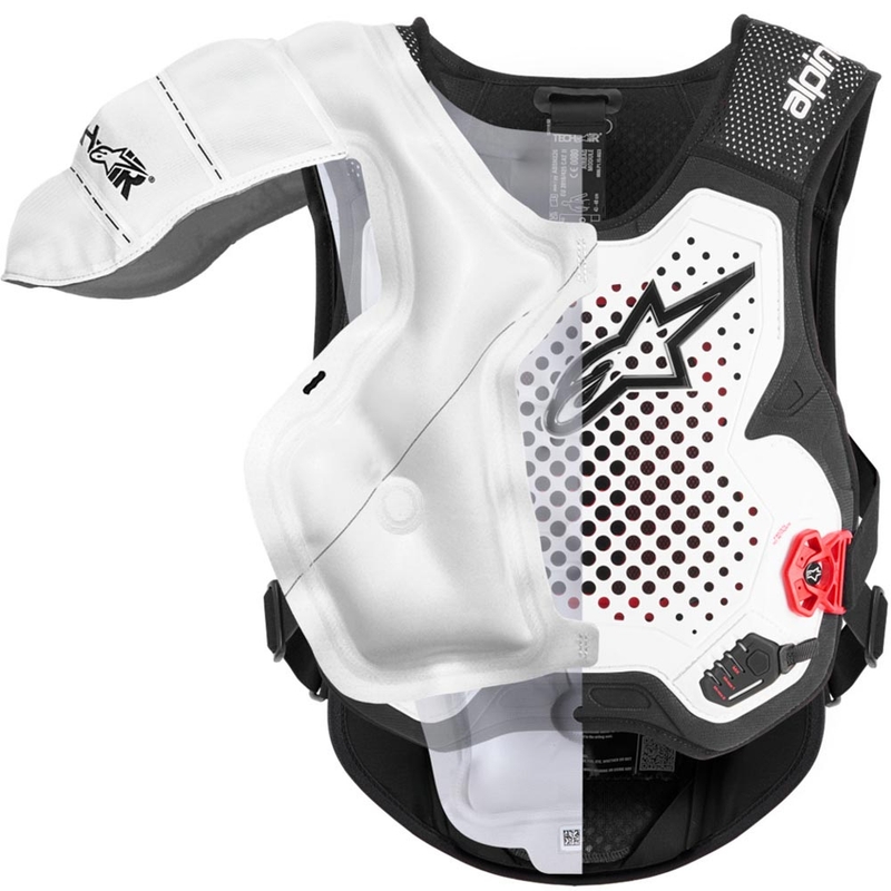Airbagová vesta Alpinestars TECH-AIR®MX PLASMA system bílo-černo-červená