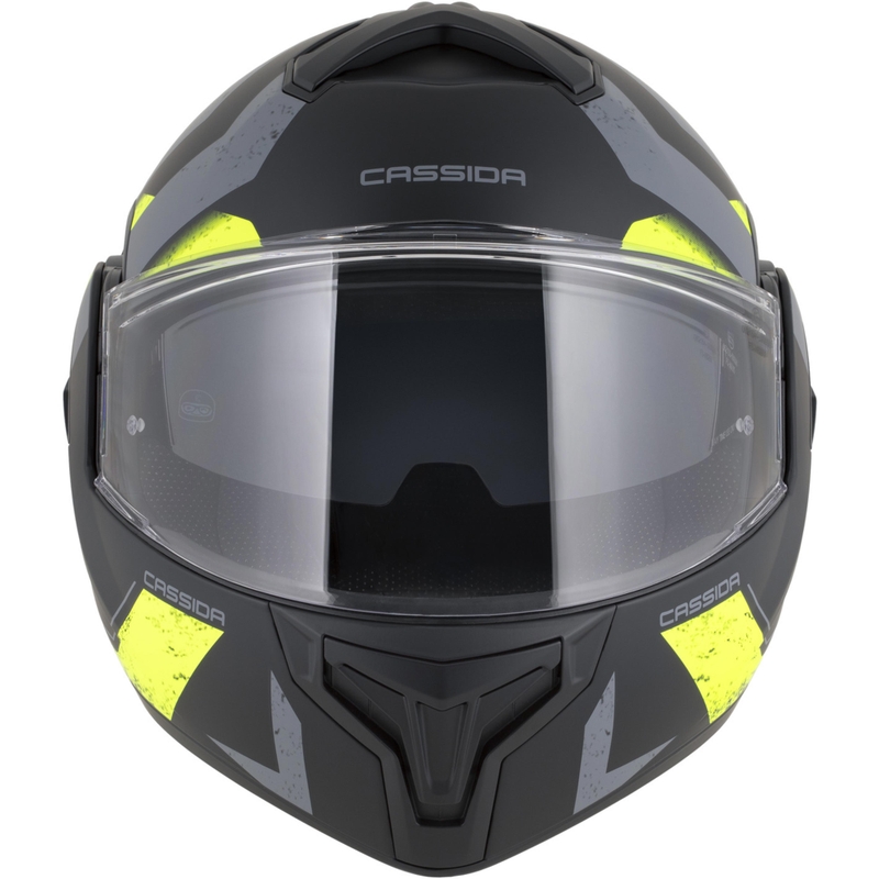 Překlápěcí helma na motorku Cassida MultiFlip Korp matná černo-fluo žluto-šedá