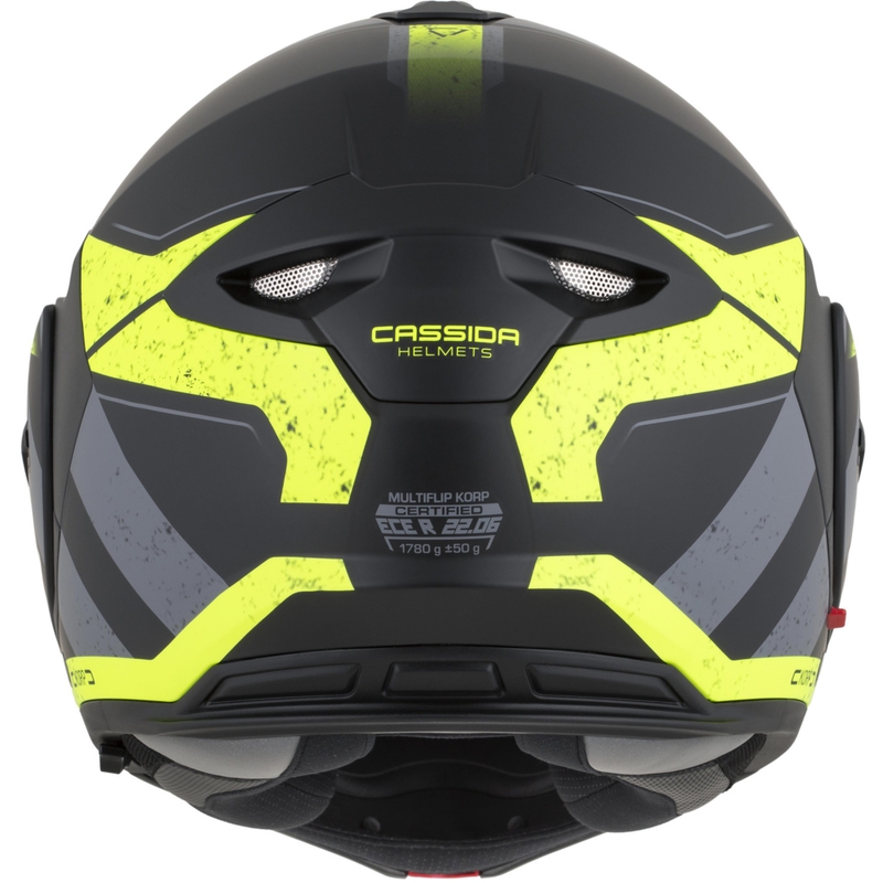 Překlápěcí helma na motorku Cassida MultiFlip Korp matná černo-fluo žluto-šedá