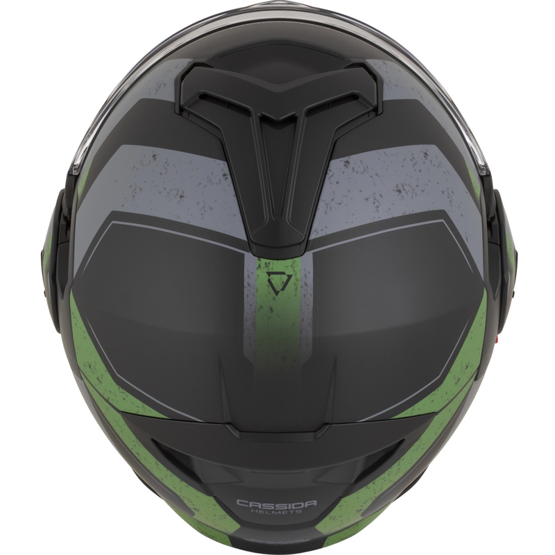Překlápěcí helma na motorku Cassida MultiFlip Korp matná černo-zeleno-šedá