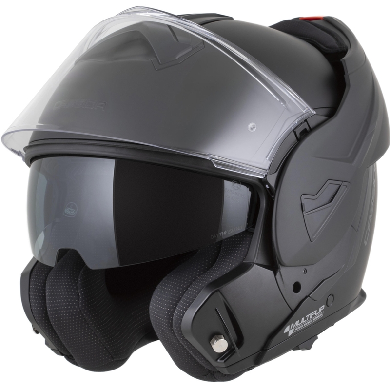 Překlápěcí helma na motorku Cassida MultiFlip Solid Blackout matná černo-černá