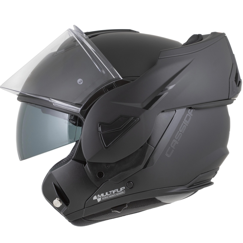 Překlápěcí helma na motorku Cassida MultiFlip Solid Blackout matná černo-černá