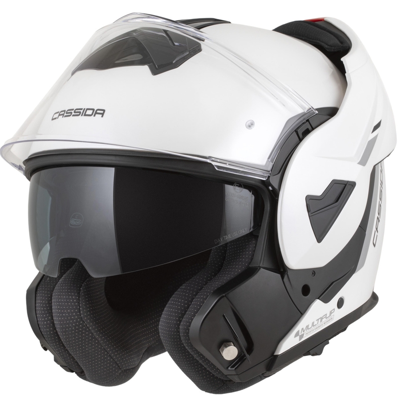 Překlápěcí helma na motorku Cassida MultiFlip Solid perleťově bílo-černá