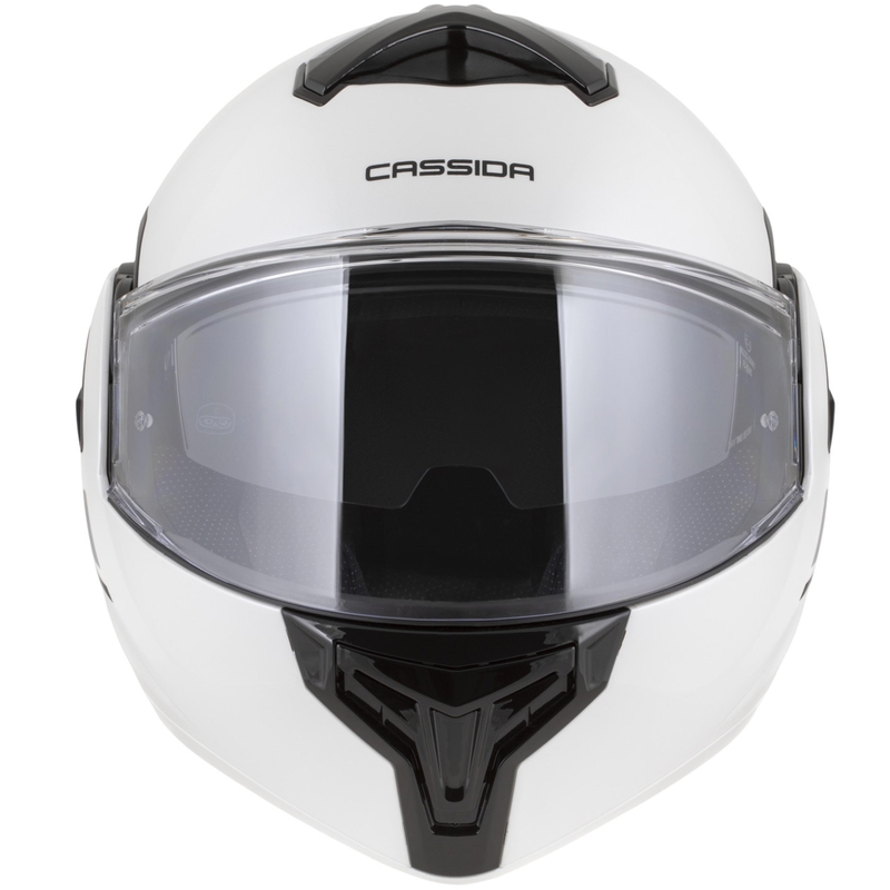 Překlápěcí helma na motorku Cassida MultiFlip Solid perleťově bílo-černá