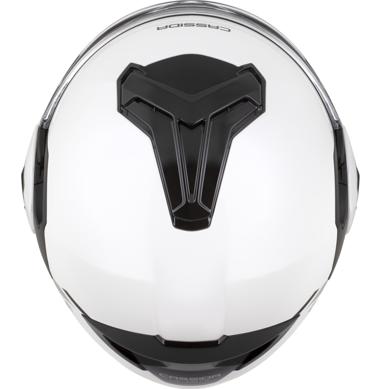 Překlápěcí helma na motorku Cassida MultiFlip Solid perleťově bílo-černá