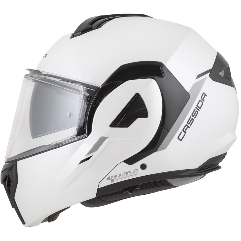 Překlápěcí helma na motorku Cassida MultiFlip Solid perleťově bílo-černá