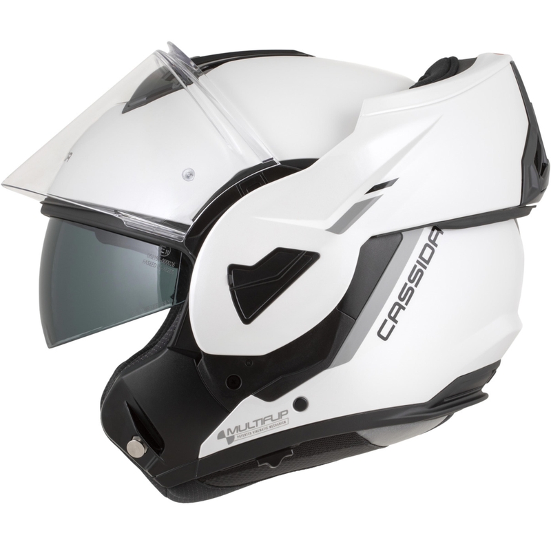 Překlápěcí helma na motorku Cassida MultiFlip Solid perleťově bílo-černá