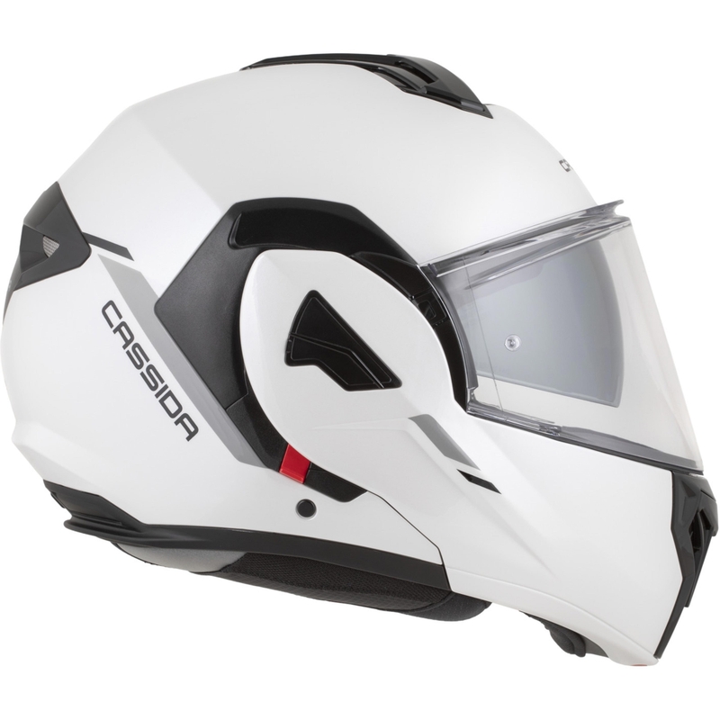 Překlápěcí helma na motorku Cassida MultiFlip Solid perleťově bílo-černá