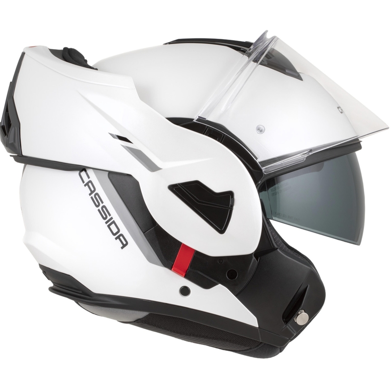 Překlápěcí helma na motorku Cassida MultiFlip Solid perleťově bílo-černá