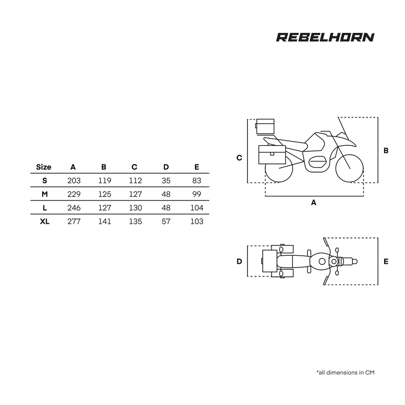 Plachta na motorku Rebelhorn Shelter s prostorem pro kufr černo-stříbrná