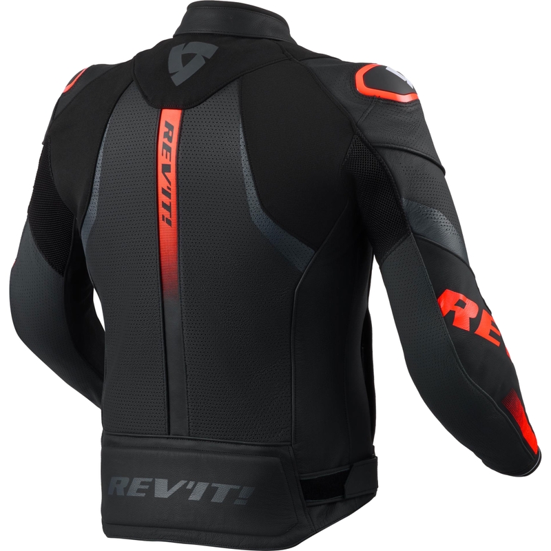 Kožená bunda na motorku Revit Hyperspeed 3 Air černo-fluo červená