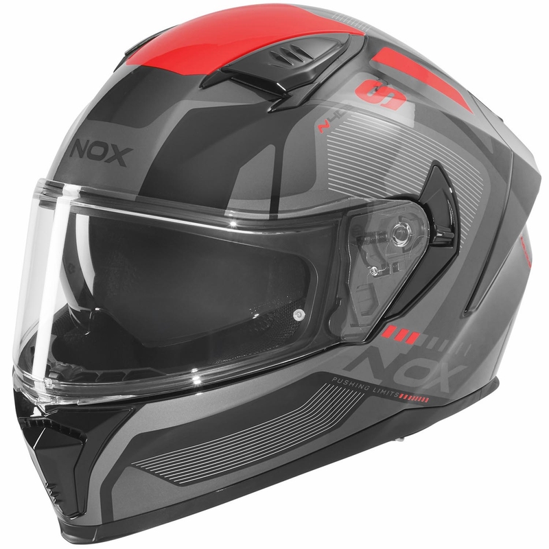 Integrální helma na motorku NOX N402 Mentor černo-červená