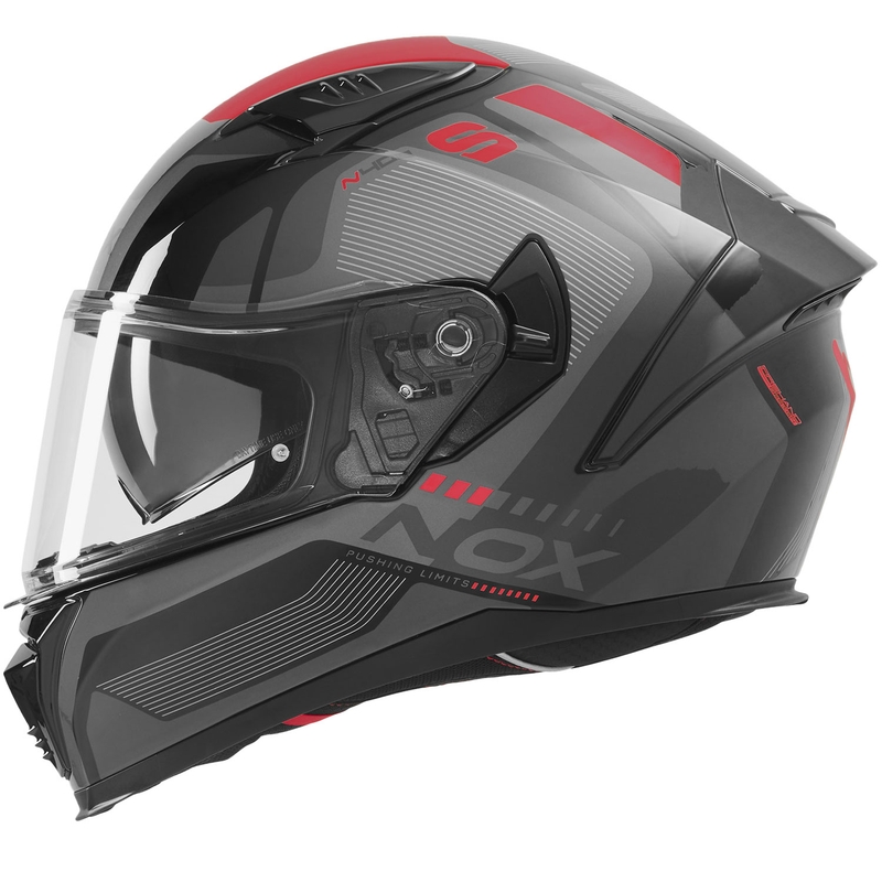 Integrální helma na motorku NOX N402 Mentor černo-červená