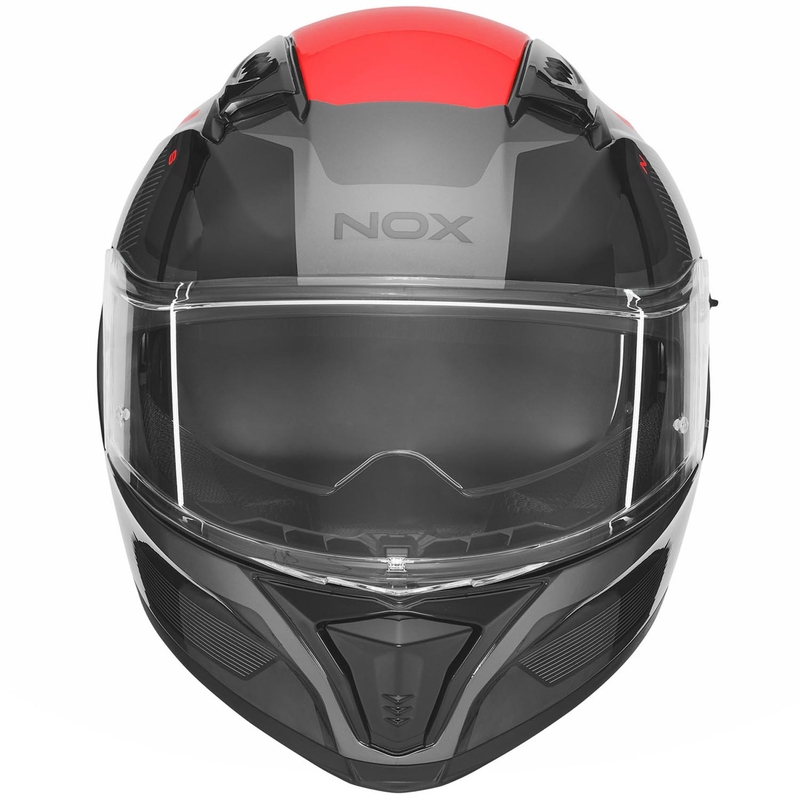 Integrální helma na motorku NOX N402 Mentor černo-červená