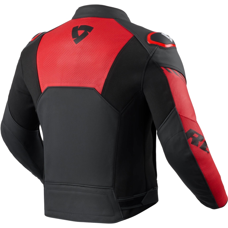 Kožená bunda na motorku Revit Argon 3 černo-fluo červená