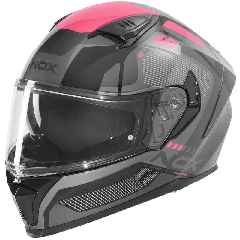 Integrální helma na motorku NOX N402 Mentor černo-růžová