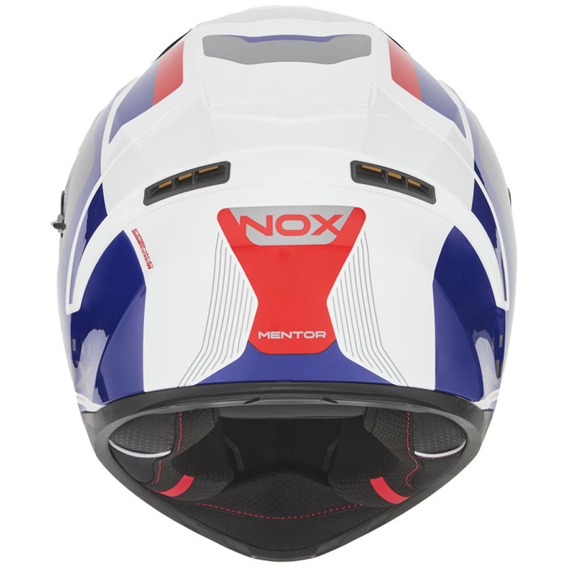 Integrální helma na motorku NOX N402 Mentor bílo-modro-červená