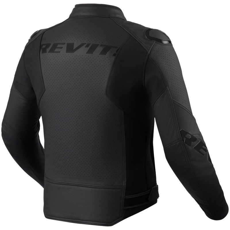 Kožená bunda na motorku Revit Quadratic černá