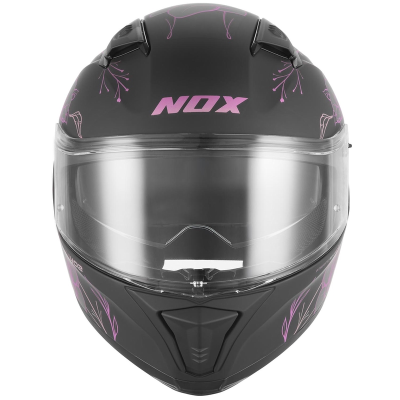 Integrální helma na motorku NOX N402 Spring matná černo-růžová