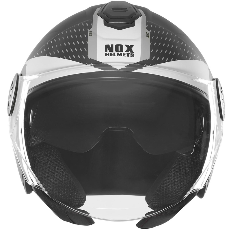 Otevřená helma na motorku NOX N182 Round matná černo-stříbrná