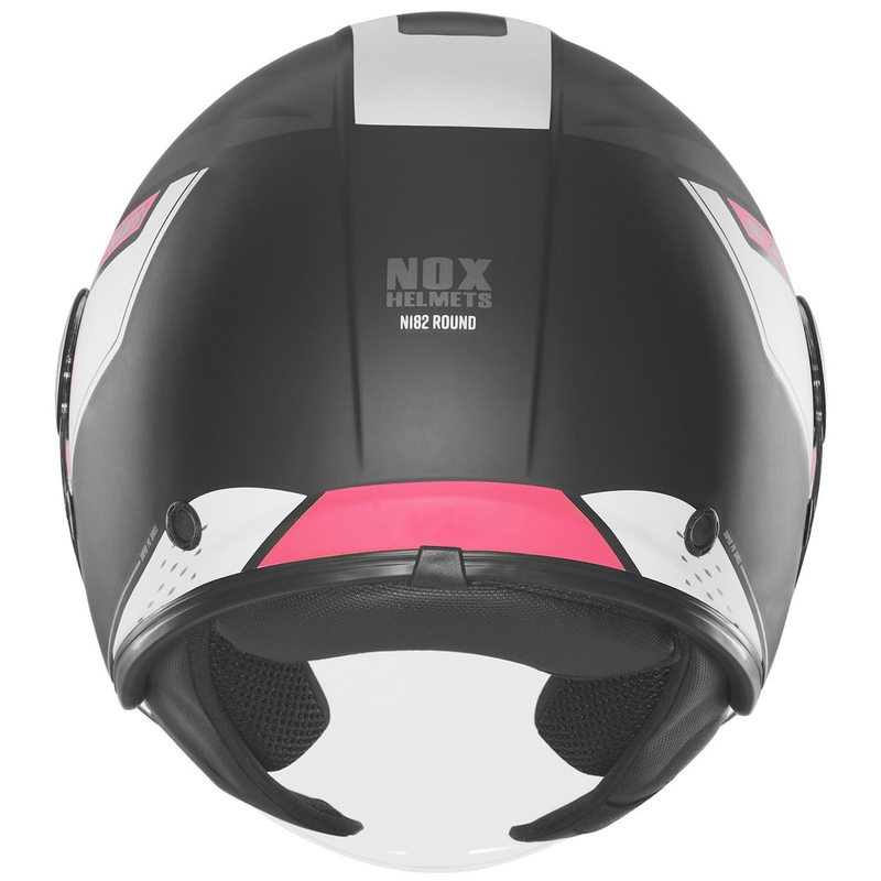 Otevřená helma na motorku NOX N182 Round matná černo-růžová