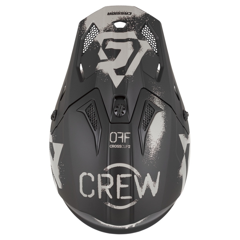 Motokrosová helma na motorku Cassida Cross Cup 2 Crew matná černo-písková