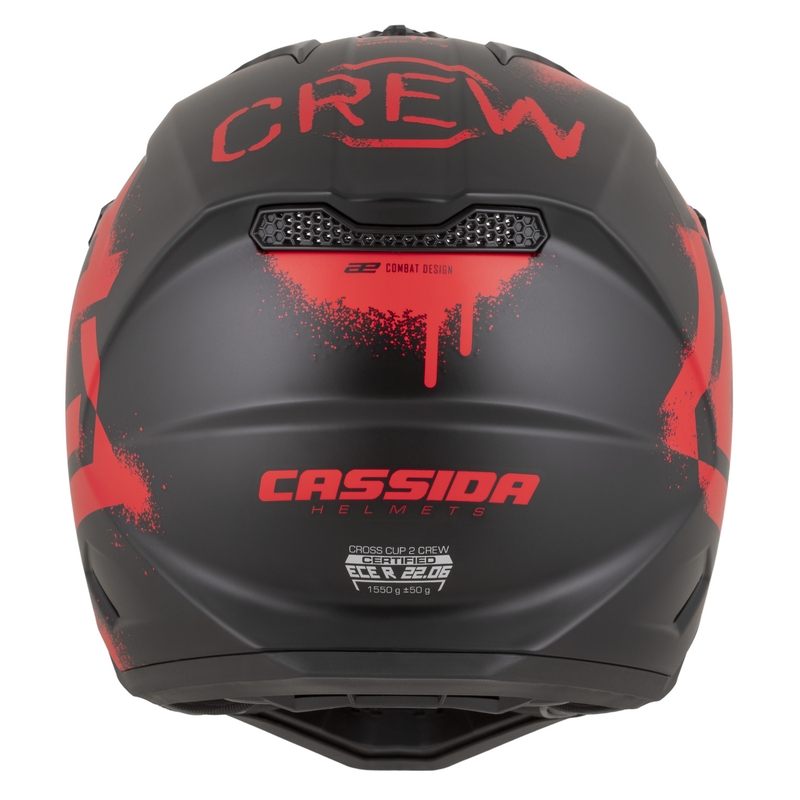 Motokrosová helma na motorku Cassida Cross Cup 2 Crew matná černo-červená