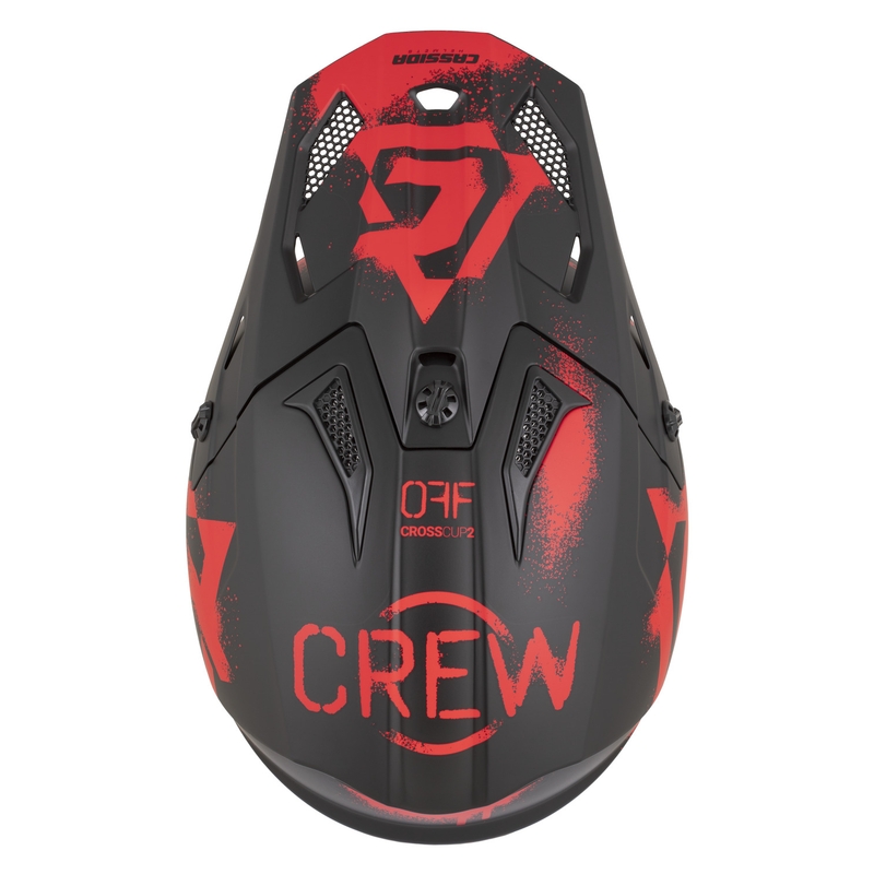 Motokrosová helma na motorku Cassida Cross Cup 2 Crew matná černo-červená