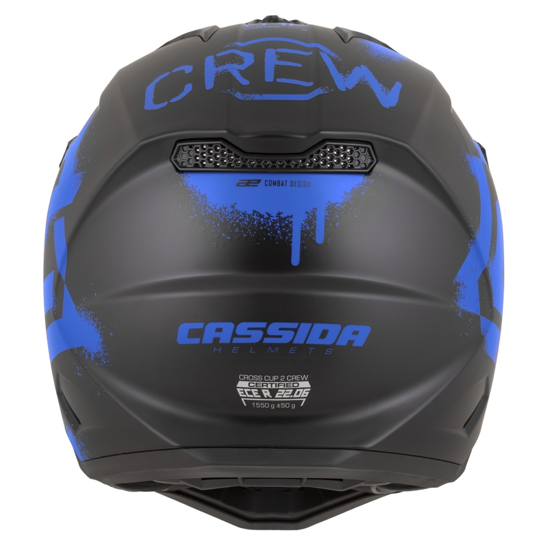 Motokrosová helma na motorku Cassida Cross Cup 2 Crew matná černo-modrá