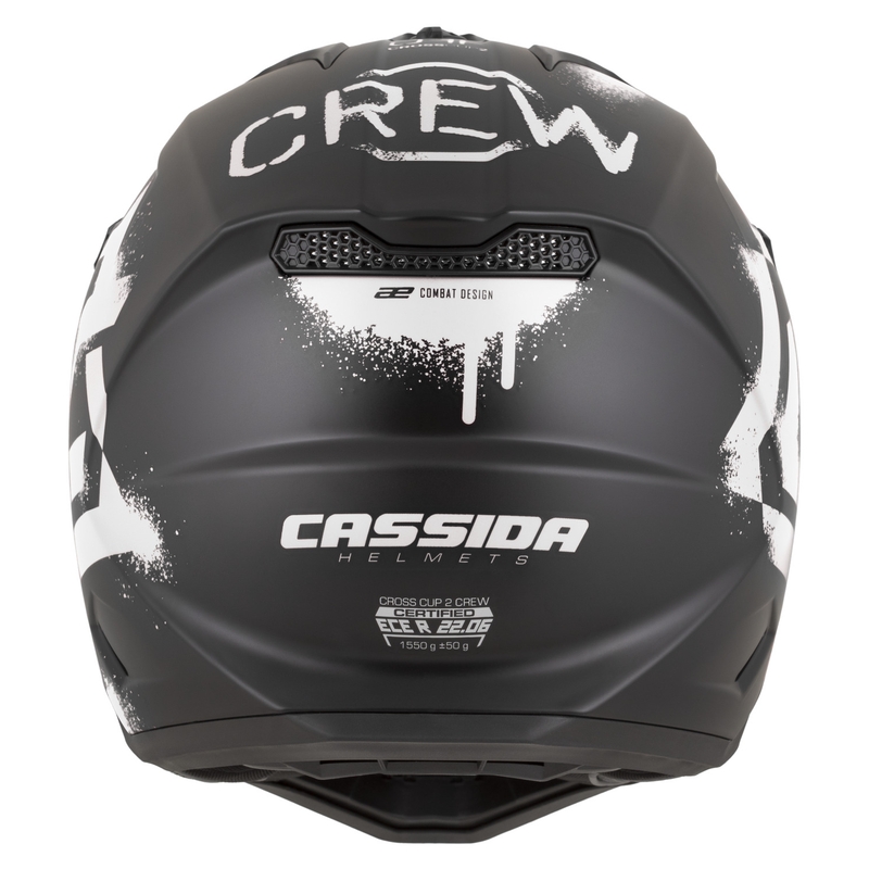 Motokrosová helma na motorku Cassida Cross Cup 2 Crew matná černo-bílá