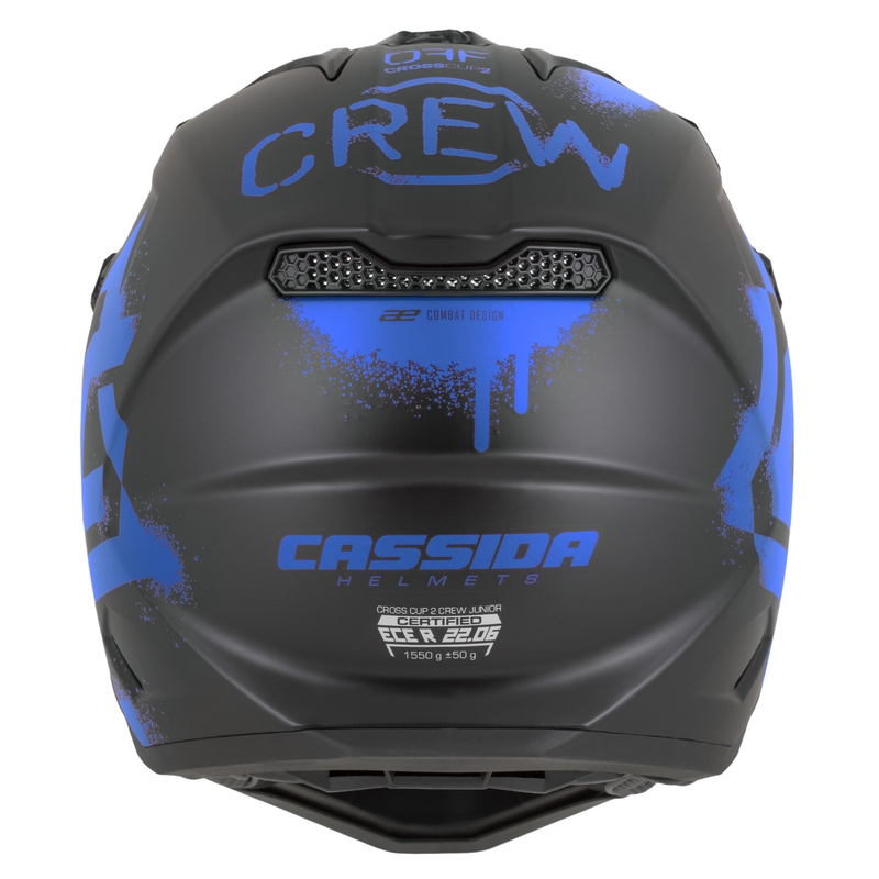 Dětská motokrosová helma na motorku Cassida Cross Cup 2 Crew Junior matná černo-modrá